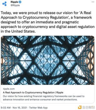 Ripple发布美国加密货币监管框架愿景 - 屯币呀