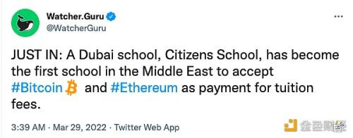 迪拜Citizens School接受比特币和以太坊支付学费 - 屯币呀