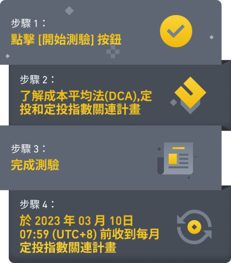 币安：完成测验以获得免费的每月定投指数关连计划 - 屯币呀